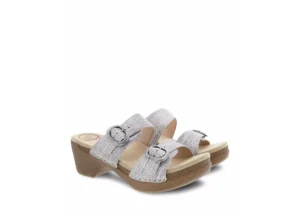 Sophie Ivory Metallic Leather Slide Sandal