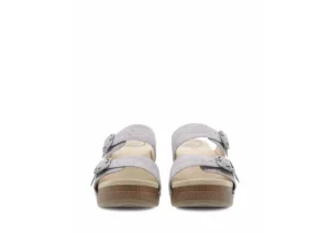 Sophie Ivory Metallic Leather Slide Sandal
