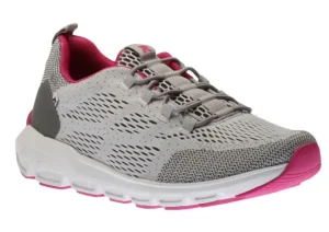 Sportec12 Grey Pink Perforated Slip-On Bungee Sneaker