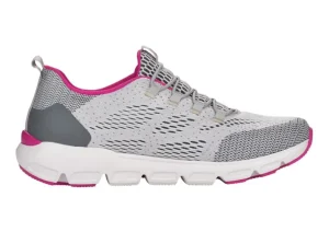 Sportec12 Grey Pink Perforated Slip-On Bungee Sneaker