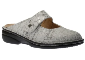 Stanford Blanco White Words Leather Clog