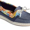 Starfish Coral Floral Navy Multicolour Boat Shoe
