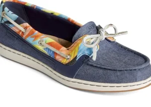 Starfish Coral Floral Navy Multicolour Boat Shoe