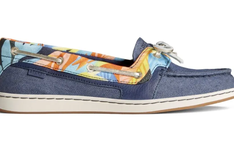 starfish_coral_floral_nav_1.webp Starfish Coral Floral Navy Multicolour Boat Shoe