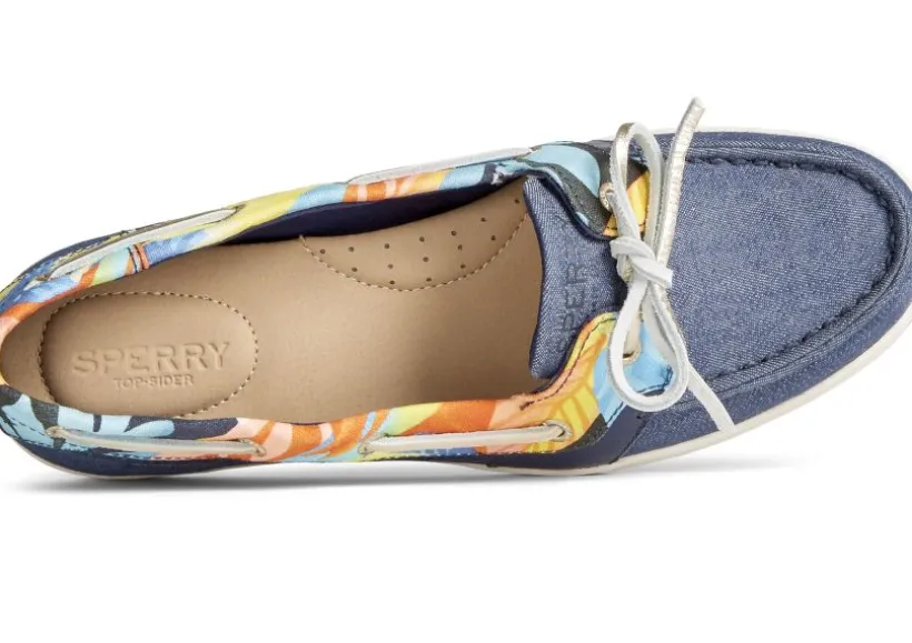 starfish_coral_floral_nav_2.webp Starfish Coral Floral Navy Multicolour Boat Shoe