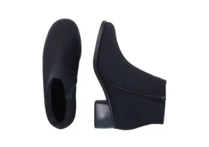 Stretch Black Zipper Water-Resistant Ankle Boot