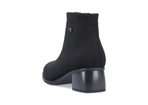 Stretch Black Zipper Water-Resistant Ankle Boot