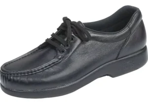 Take Time Black Leather Lace-Up Loafer