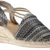 Tania Taupe Navy Espadrille Wedge Sandal