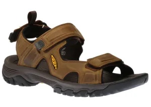 Targhee III Bison Brown Leather Open Toe Hiking Sandal