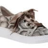 43.330.30 Taupe Snakeskin Lace-Up Sneaker