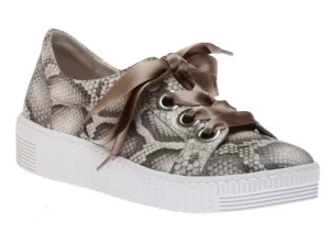 43.330.30 Taupe Snakeskin Lace-Up Sneaker