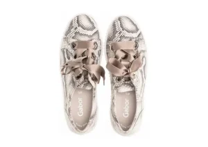 43.330.30 Taupe Snakeskin Lace-Up Sneaker