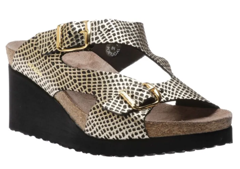 terie_cuba_black_gold_tex_0.webp Terie Cuba Black Gold Textured Leather Slide Wedge Sandal