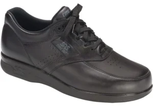 Time Out Black Leather Walking Shoe