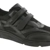 TMV Black Leather Mesh Walking Shoe