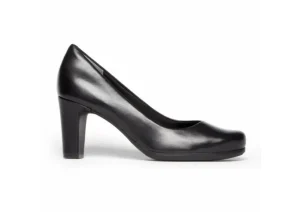 Total Motion Black Leather Heel Dress Pump