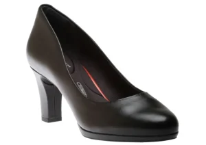 Total Motion Leah Black Leather Dress Pump