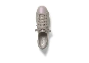 Triple Kick Grey Iridescent Leather Lace-Up Platform Sneaker