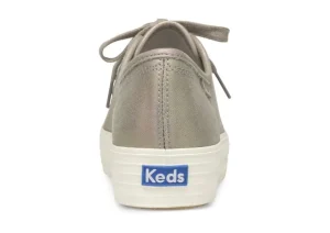 Triple Kick Grey Iridescent Leather Lace-Up Platform Sneaker