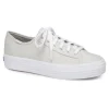 Triple Kick Silver Lace-Up Platform Tennis Sneaker
