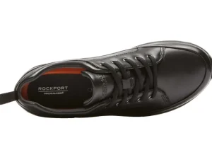 Trustride Waterproof Black Leather Lace-Up Sneaker