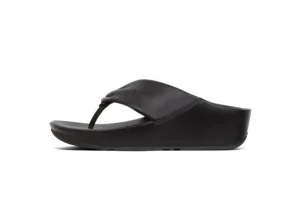 Twiss Black Leather Thong Sandal