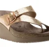 Tyfanie Copper Leather Slip-On Wedge Heel Sandal