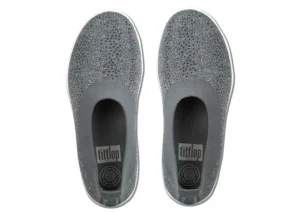 Uberknit Ballerina Crystal Charcoal / Dusty Grey Slip-On Flat