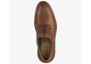 Upton Tan Brown Leather Plain Toe Derby Dress Shoe