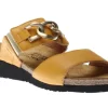 Victoria Marigold Yellow Leather Embellished Slide Sandal