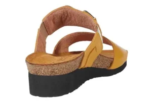 Victoria Marigold Yellow Leather Embellished Slide Sandal