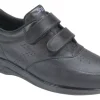 Vto Black Leather Velcro Walking Shoe