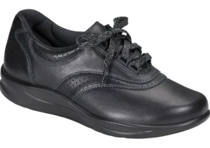 Walk Easy Black Leather Walking Shoe