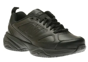 WID626K2 Slip-Resistant Black Leather Sneaker