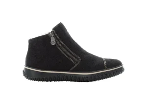 Wildebuk Black Double Zipper Ankle Boot