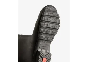 Women's Black Short Back Adjustable Rain Boots