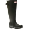 Women's Black Tall Back Adjustable Rain Boots