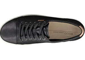 Women's Soft 7 Black Leather Lace-Up Sneaker