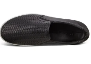 Women's Soft 7 Woven Black Leather Slip-On Sneaker