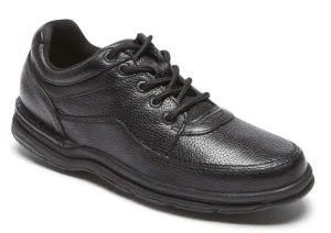 World Tour Classic Black Leather Lace-Up Walking Shoe