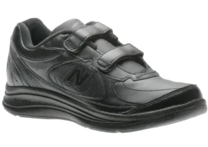 WW577VK Black Leather Velcro Walking Shoe