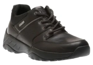 XCS Spruce Peak Black Waterproof Leather Lace-Up Walking Shoe