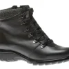 Yukon Black Leather Lace-Up Winter Ankle Boot