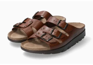 Zach Desert Brown Leather Slide Sandal