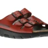 Zach Red Leather Slide Sandal