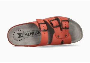 Zach Red Leather Slide Sandal