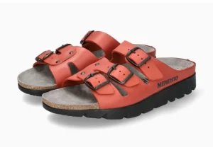Zach Red Leather Slide Sandal