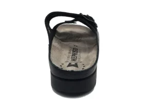 Zach Unisex Black Leather Slide Sandal